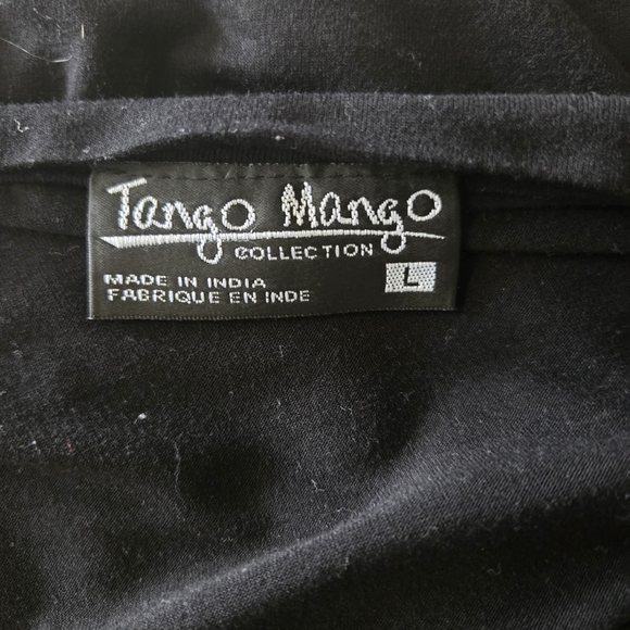 Tango Lango Chic Black Long Sleeve Women's Top with Embellishments Size L - Picture 6 of 6